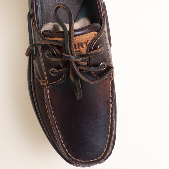 Sperry Top-Sider Mako 2 Eye Moc Amaretto Brown Boat Shoe Mens 10.5 - Picture 8 of 16